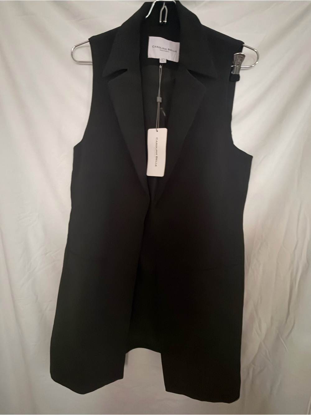 Carolina Belle Black Tailored Open-Front Vest